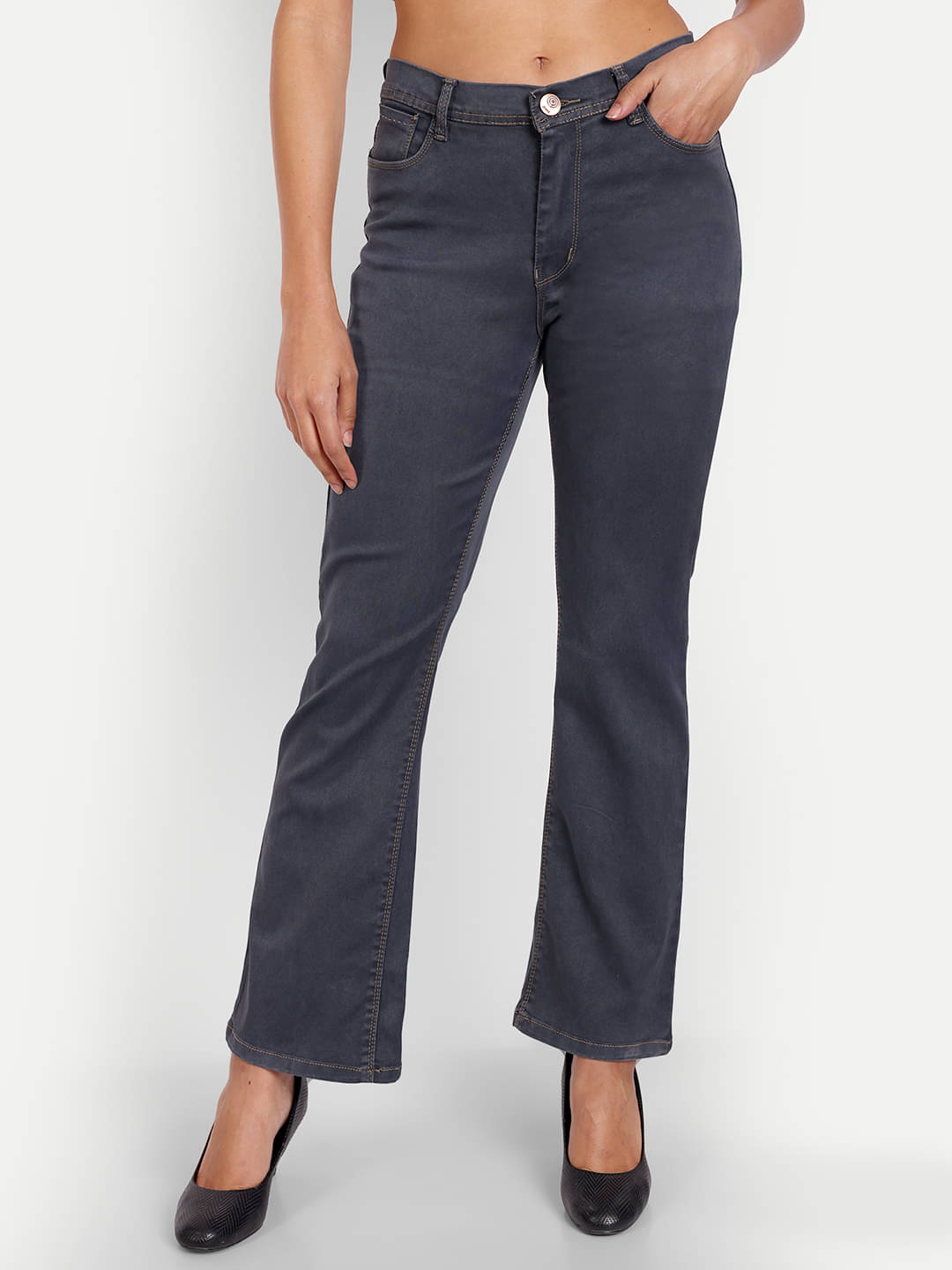     			AngelFab - Grey Denim Bootcut Women's Jeans ( Pack of 1 )