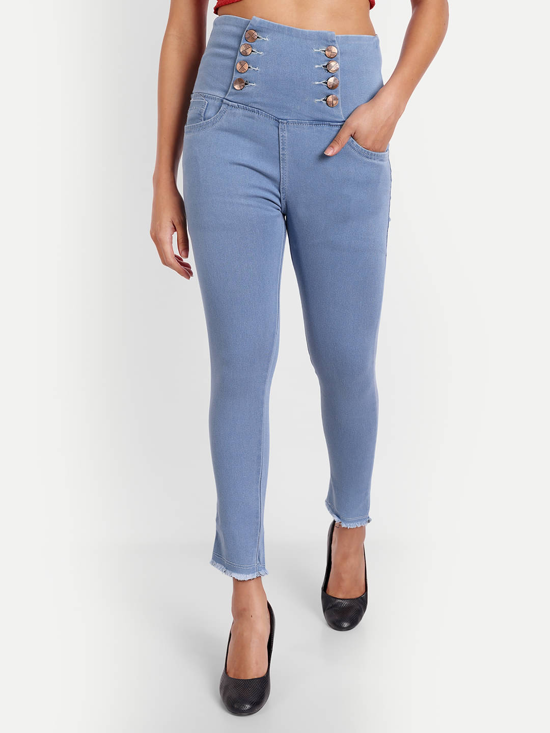     			AngelFab - Light Blue Denim Skinny Fit Women's Jeans ( Pack of 1 )
