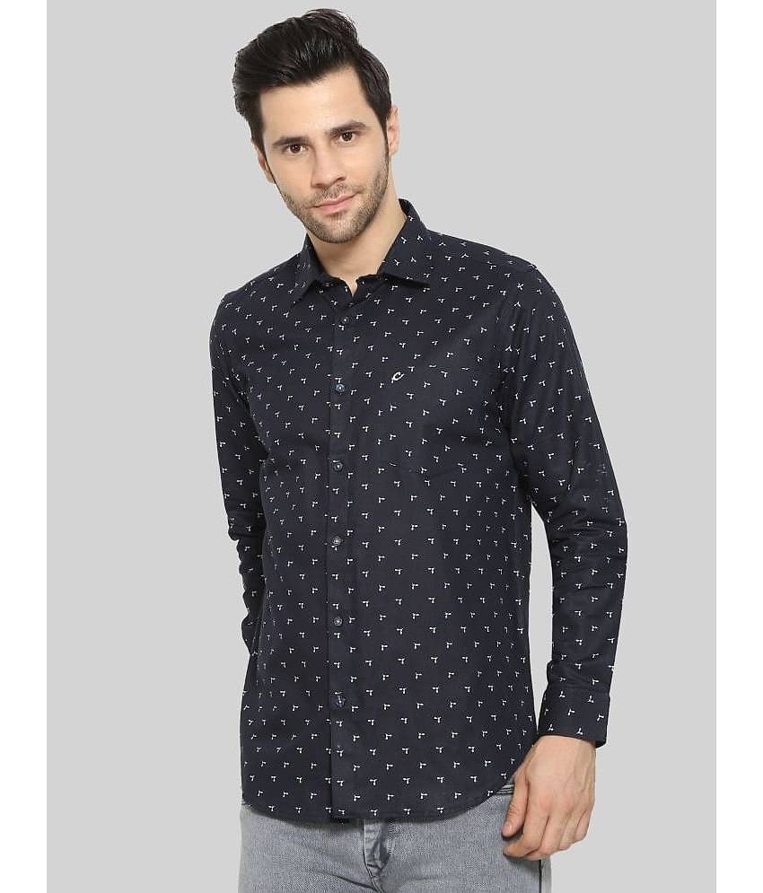 Comey 100% Cotton Slim Fit Printed Full Sleeves Men's Casual Shirt - Black ( Pack of 1 )
