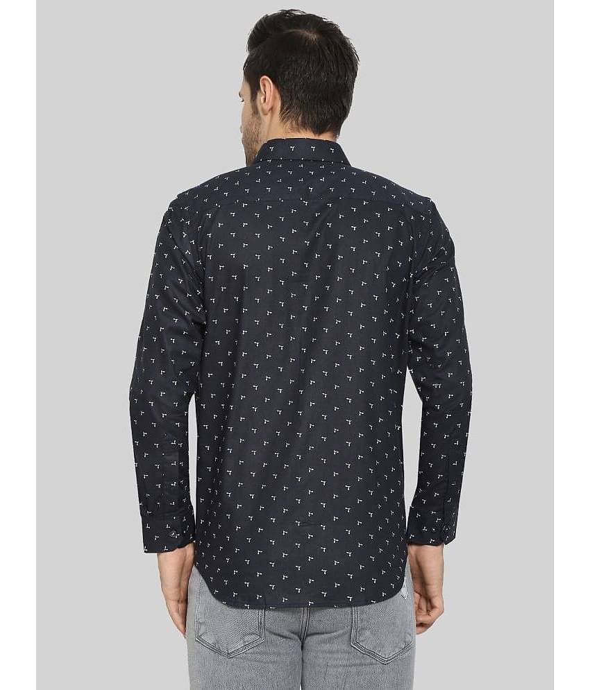 Comey 100% Cotton Slim Fit Printed Full Sleeves Men's Casual Shirt - Black ( Pack of 1 )
