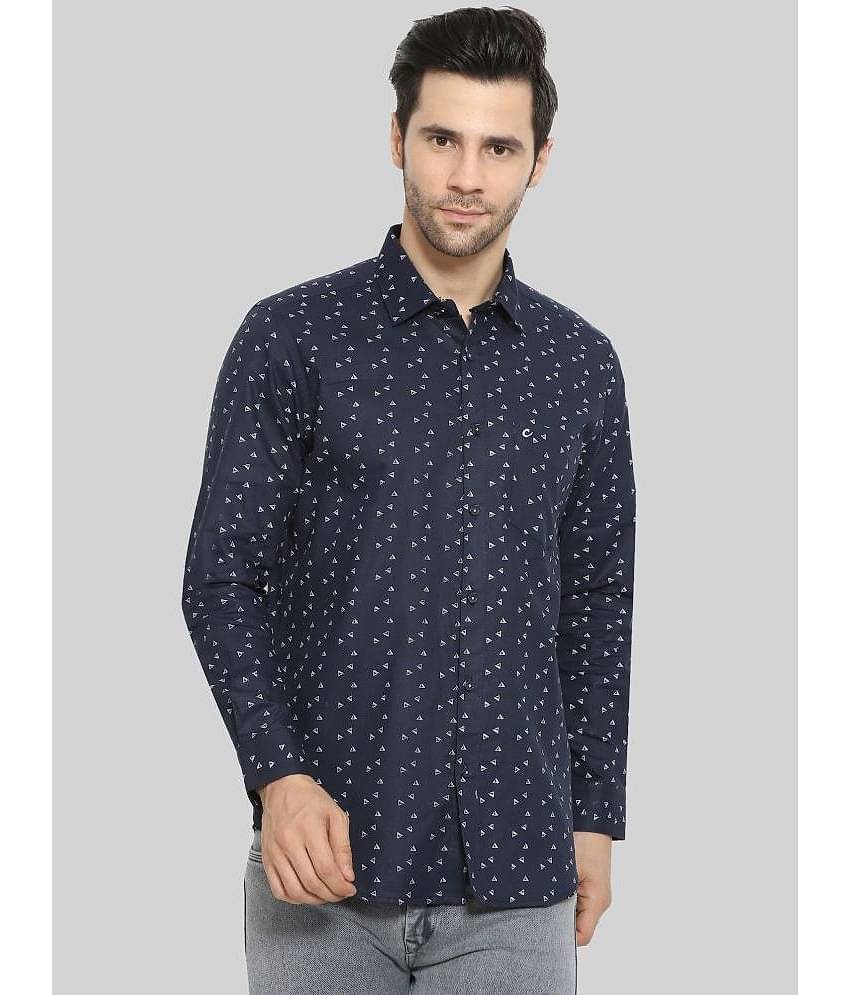 Comey 100% Cotton Slim Fit Printed Full Sleeves Men's Casual Shirt - Black ( Pack of 1 )