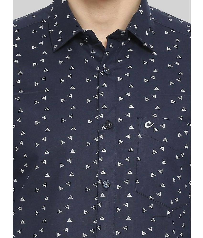 Comey 100% Cotton Slim Fit Printed Full Sleeves Men's Casual Shirt - Black ( Pack of 1 )