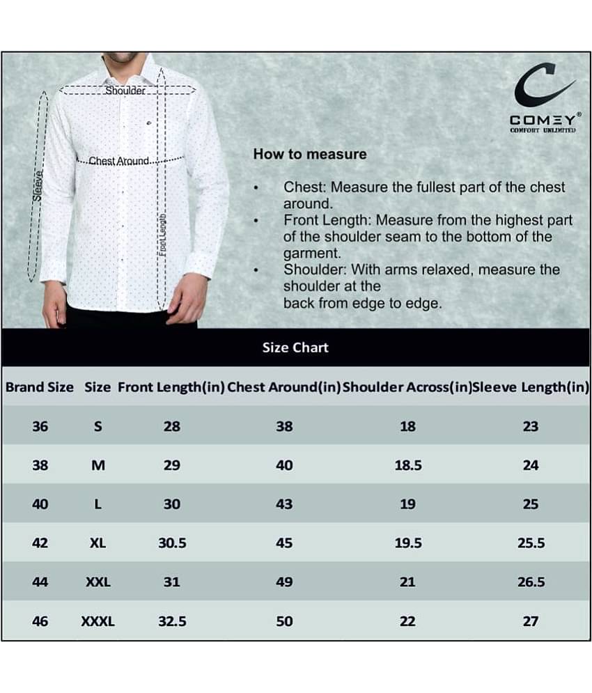 Comey 100% Cotton Slim Fit Printed Full Sleeves Men's Casual Shirt - Black ( Pack of 1 )