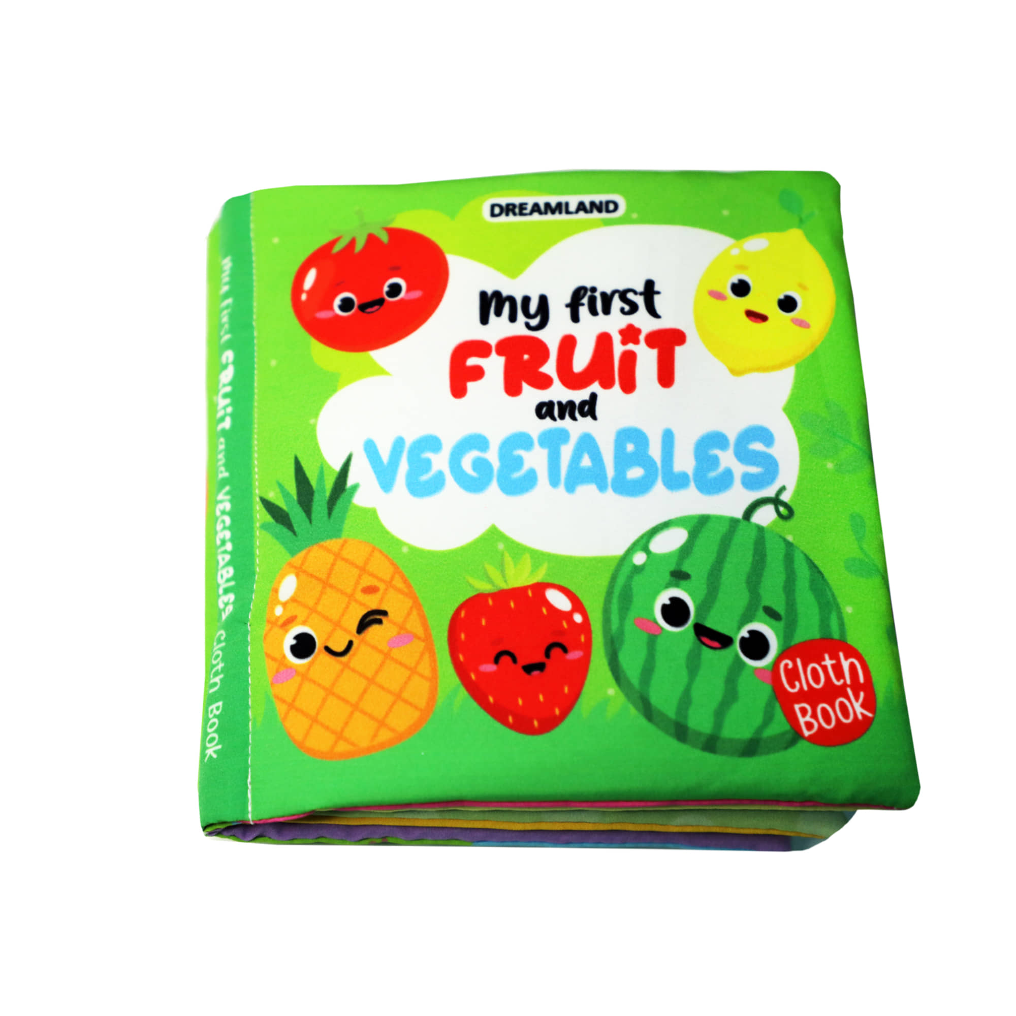 Dreamland Baby My First Cloth Book Fruit and Vegetables with Squeaker and Crinkle Paper Cloth Books for Toddler Kids Early Development Cloth Book Learning Educational Baby Toys Soft Toys Gifts for Kids - Stationery | Buy online on ZillyBuy