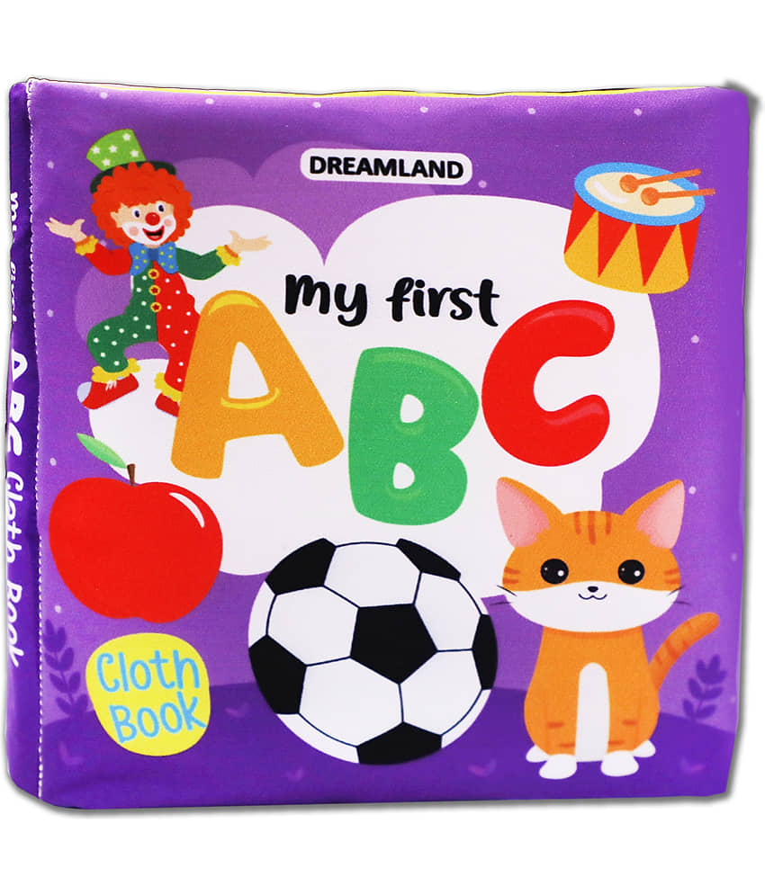 Dreamland Baby My First Cloth Book ABC with Squeaker and Crinkle Paper Cloth Books for Toddler Kids Early Development Cloth Book Learning Educational Baby Toys Soft Toys Gifts for Kids - Stationery | Buy online on ZillyBuy