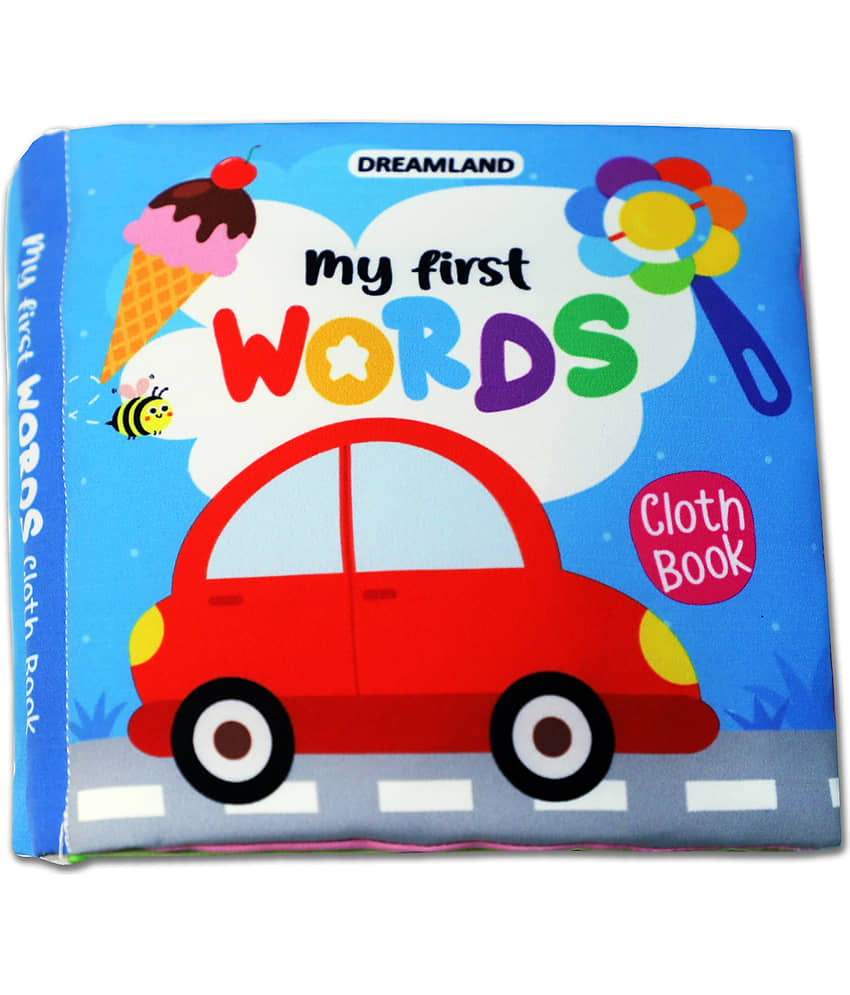 Dreamland Baby My First Cloth Book First Words with Squeaker and Crinkle Paper Cloth Books for Toddler Kids Early Development Cloth Book Learning Educational Baby Toys Soft Toys Gifts for Kids - Stationery | Buy online on ZillyBuy