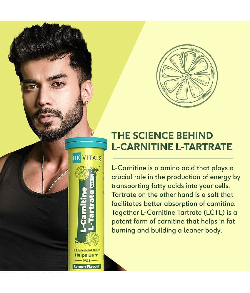 Buy HealthKart HK VITALS L-Carnitine L-Tartrate 1200 mg( Lemon) 30 no.s Fat Burner Tablet Pack of 2 - Price ₹649
