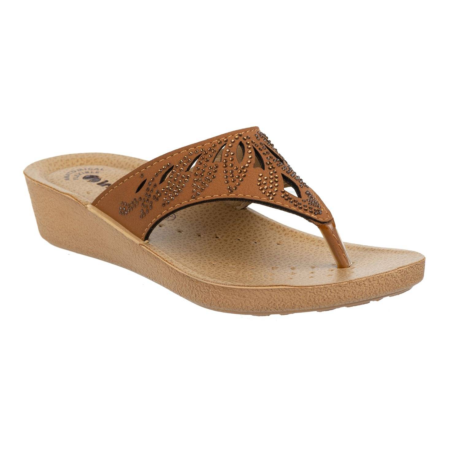     			Inblu - Tan Women's Slip On Heels
