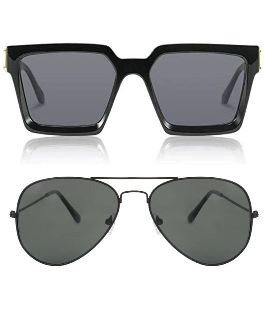 Kanny Devis - Black Pilot Sunglasses ( Pack of 2 ) - Sunglasses | Buy online on ZillyBuy