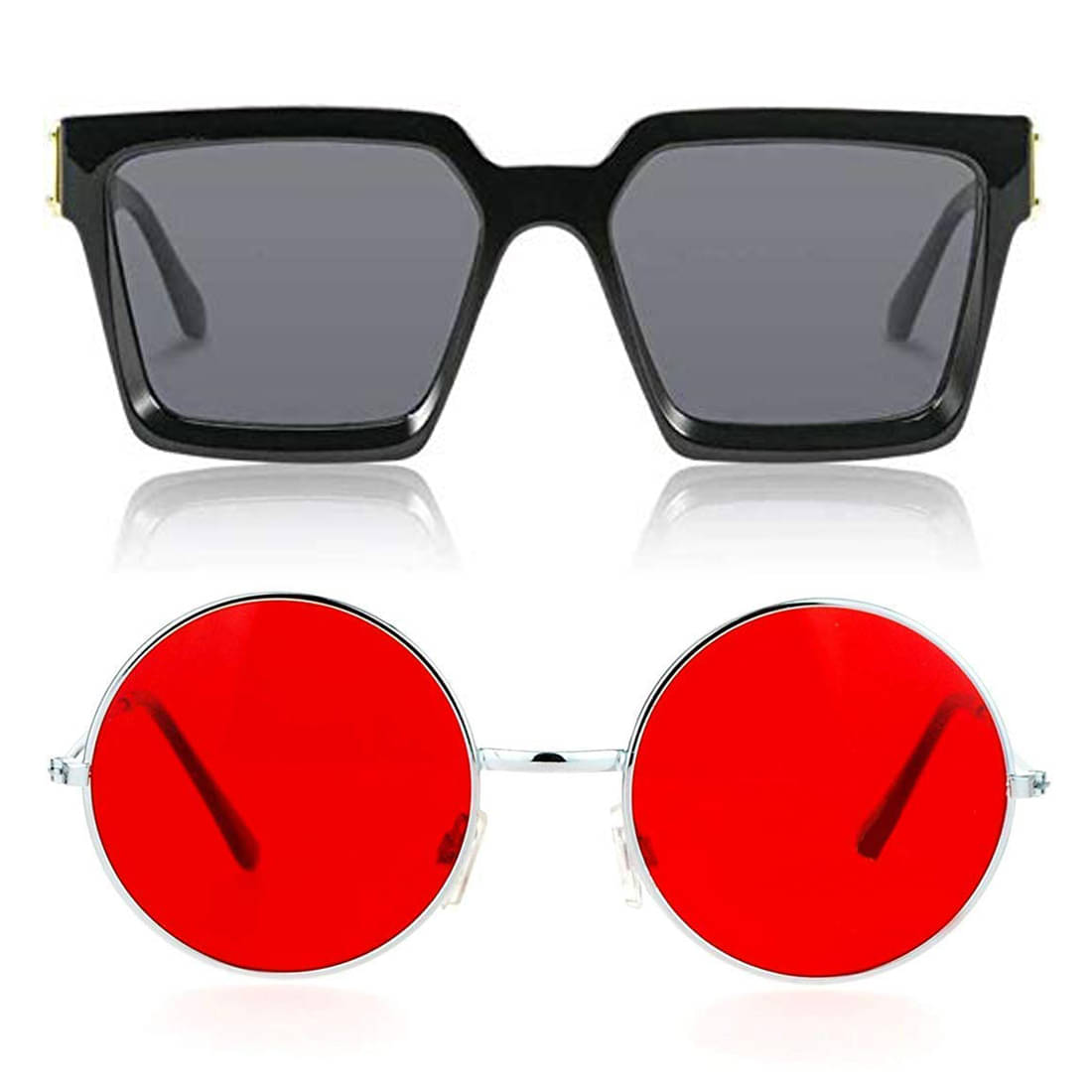     			Kanny Devis - Black Rectangular Sunglasses ( Pack of 2 )