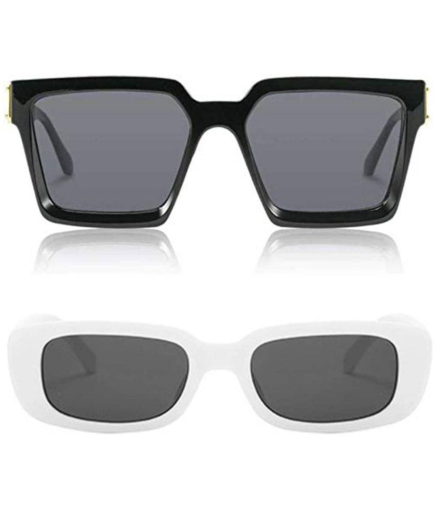     			Kanny Devis - Black Rectangular Sunglasses ( Pack of 2 )