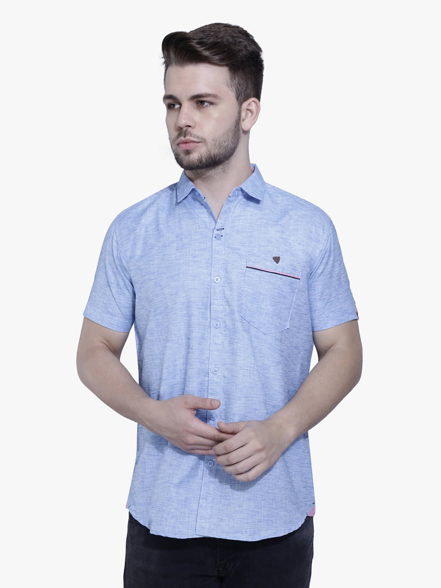 Kuons Avenue - Blue Linen Slim Fit Men's Casual Shirt ( Pack of 1 ) Kuons Avenue - Blue Linen Slim Fit Men's Casual Shirt ( Pack of 1 )