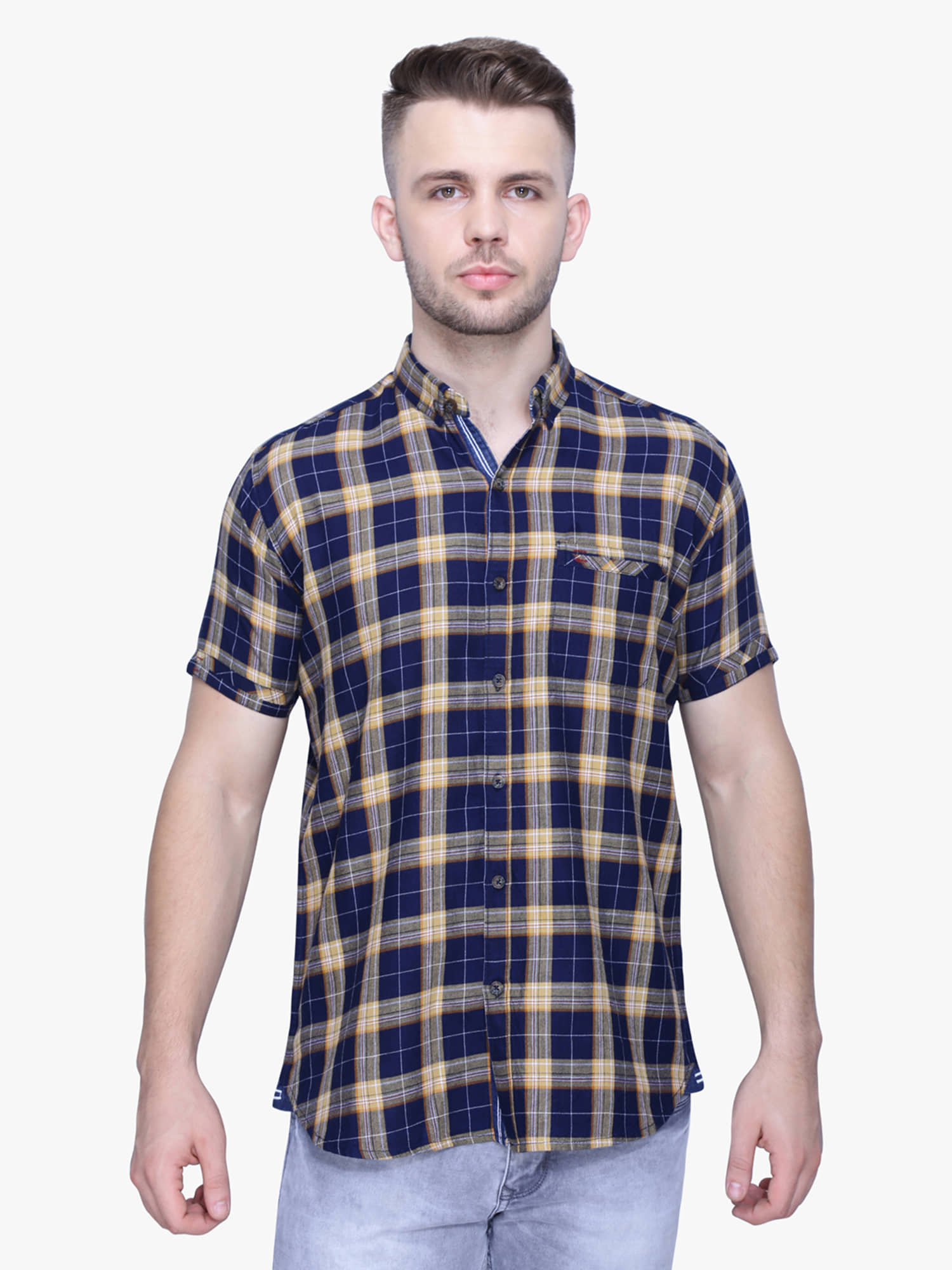 Kuons Avenue - Indigo 100% Cotton Regular Fit Men's Casual Shirt ( Pack of 1 )