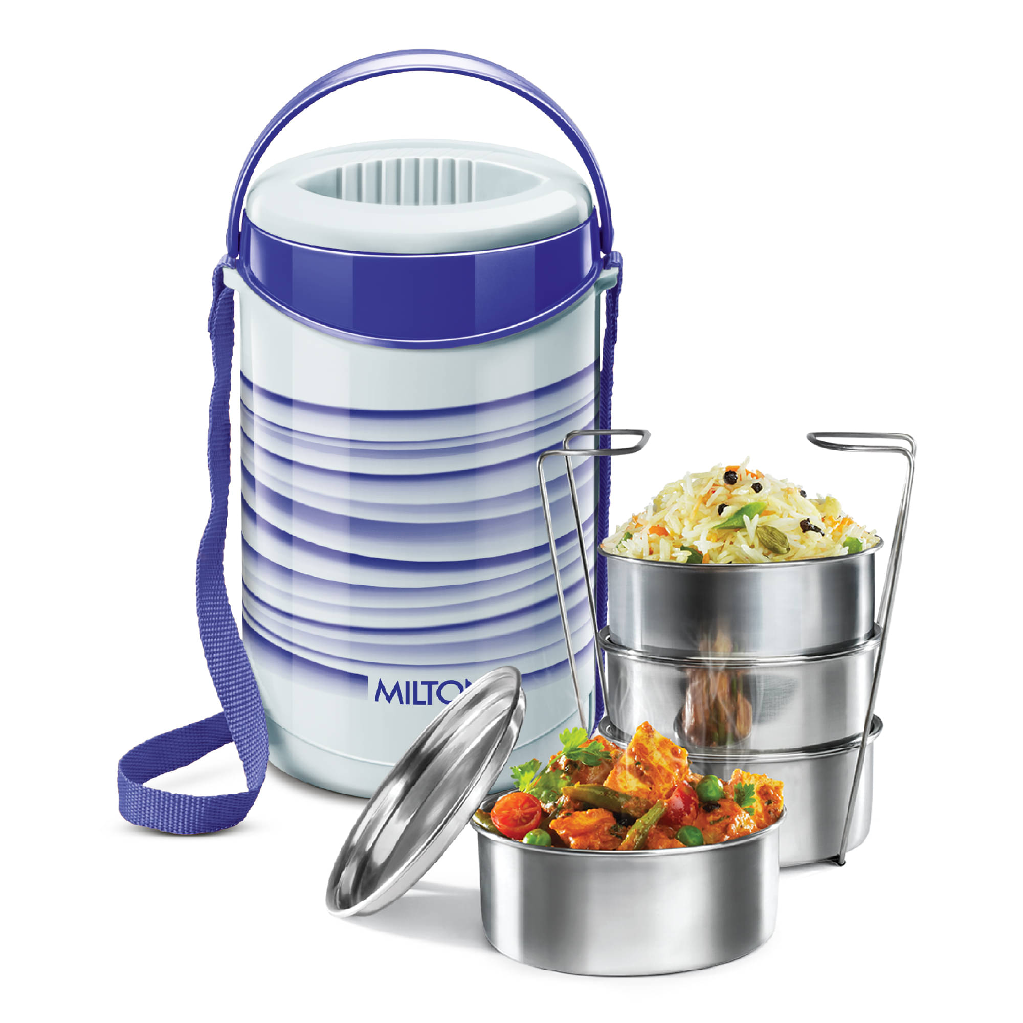     			MILTON New Econa 4 Stainless Steel Tiffin Box Set of 4 Blue