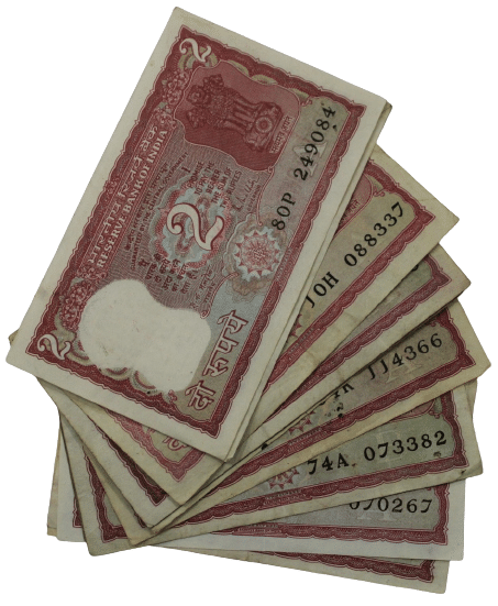     			Numiscart - Set of 12 - 2 Rupees Mix Signs (Tiger) Collectible Old and Rare 12 Banknotes Paper currency & Bank notes