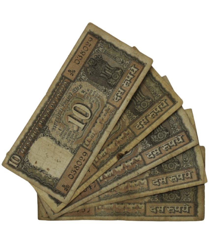 Numiscart - Set of 5 - 10 Rupees Mix Signs (Ship) Collectible Old and Rare 5 Banknotes Paper currency & Bank notes Numiscart - Set of 5 - 10 Rupees Mix Signs (Ship) Collectible Old and Rare 5 Banknotes Paper currency & Bank notes