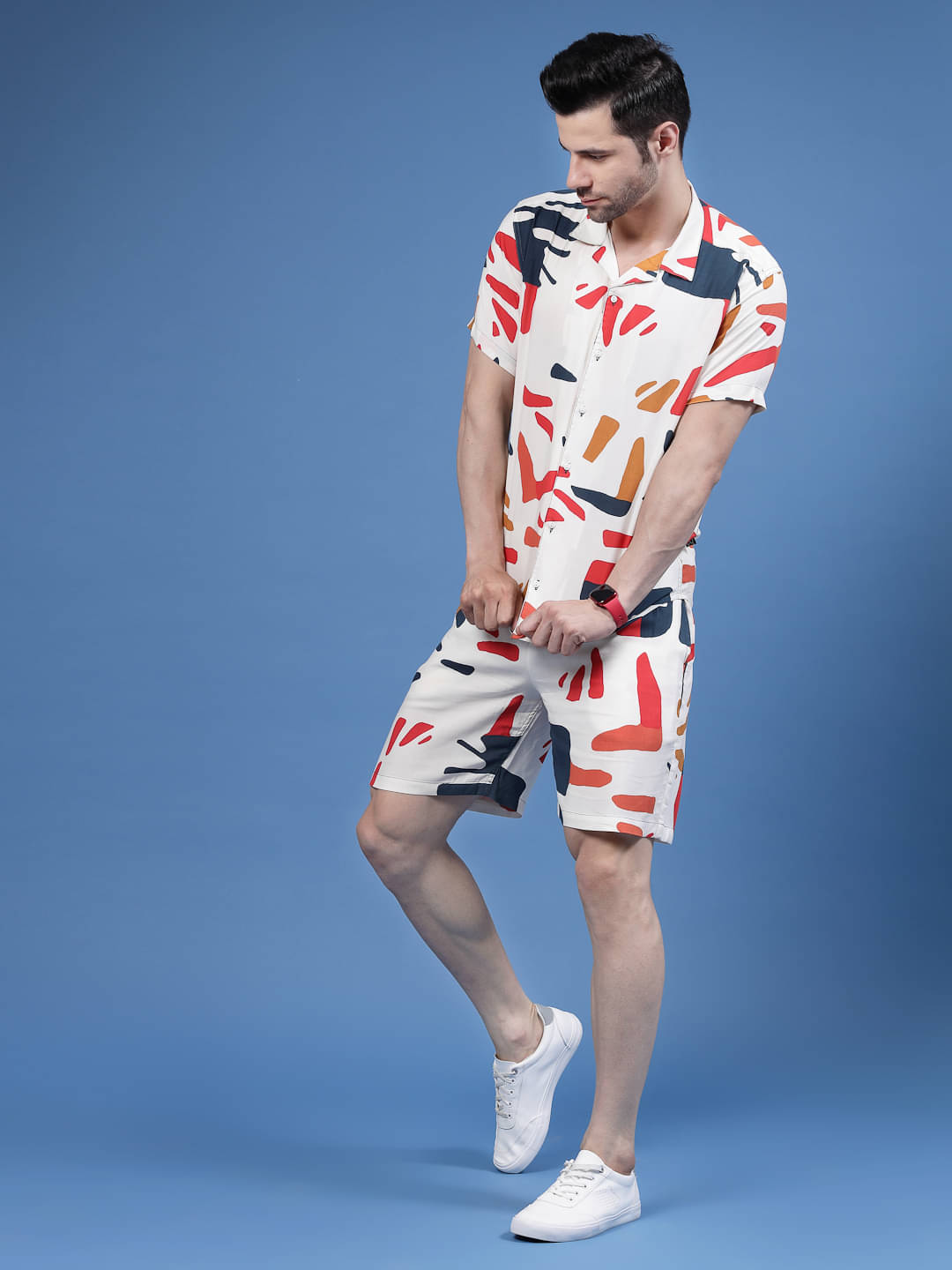     			Rigo Men's Shirt With Shorts Co-Ords Set ( Pack of 1 , Multi )