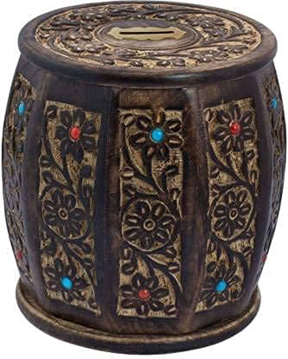     			SWH - Wood Brown Piggy Bank ( Pack of 1 )