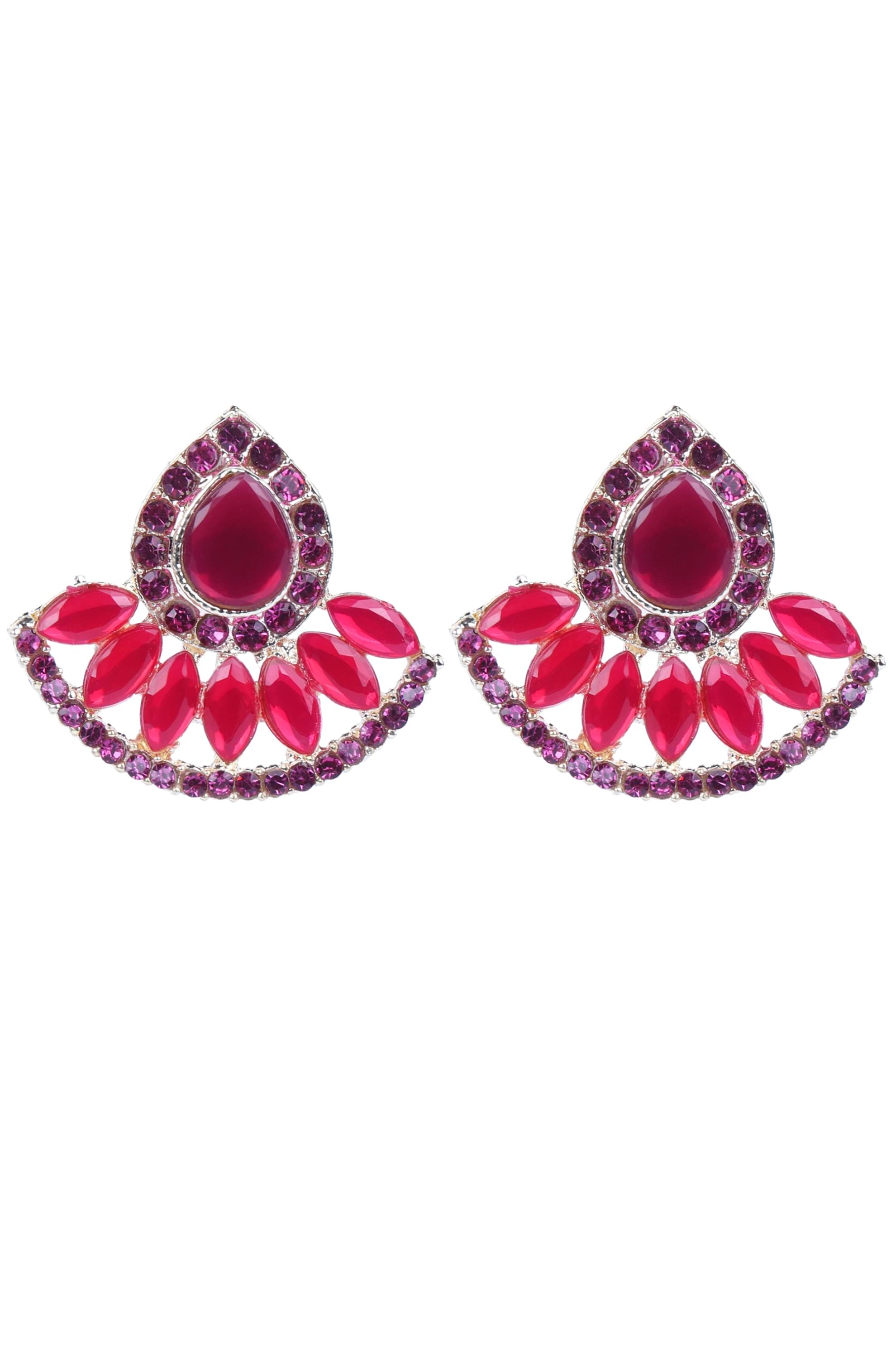     			Sunhari Jewels - Red Hoops Earrings ( Pack of 1 )