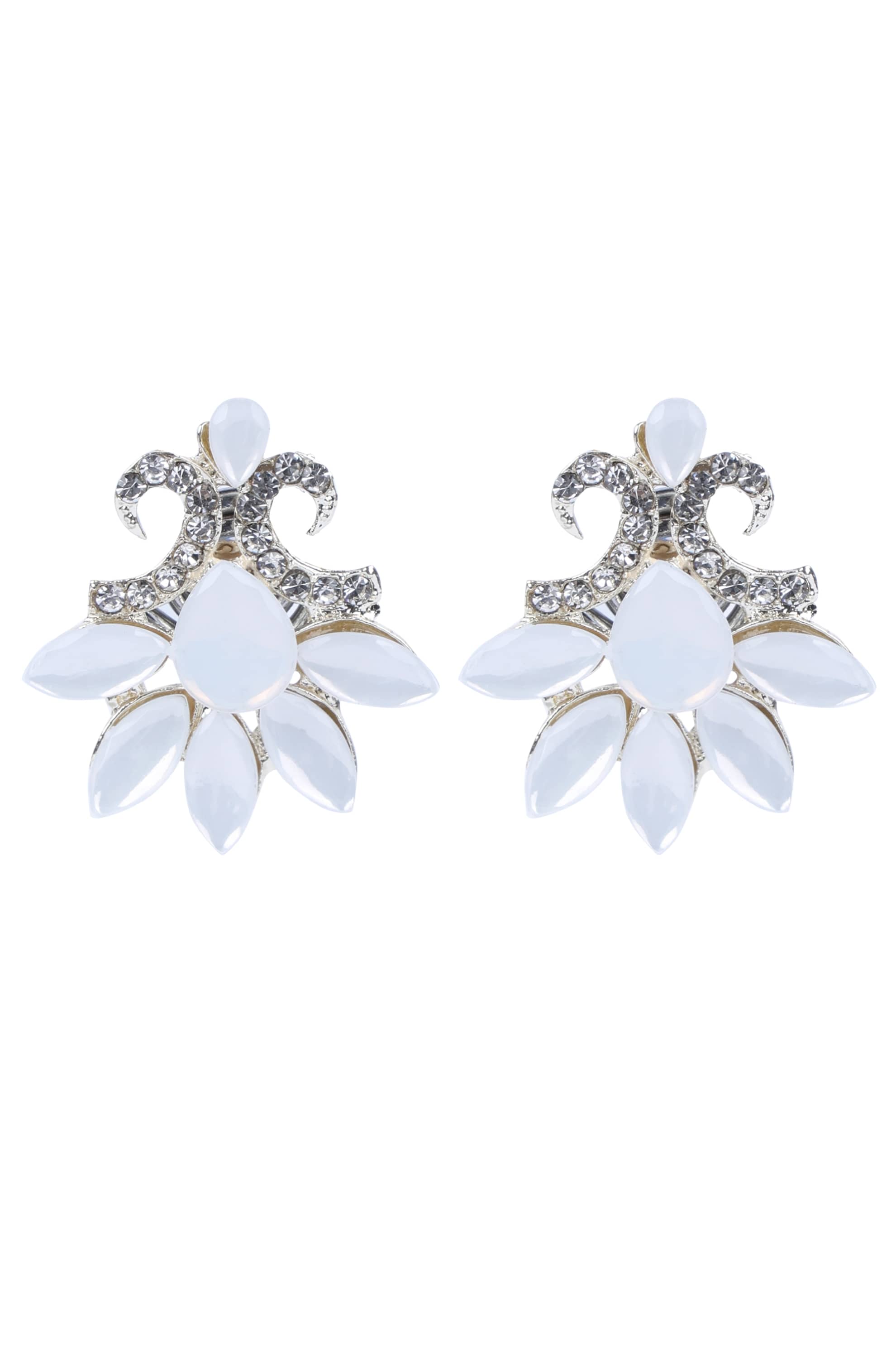 Sunhari Jewels - White Stud Earrings ( Pack of 1 ) - Earrings | Buy online on ZillyBuy
