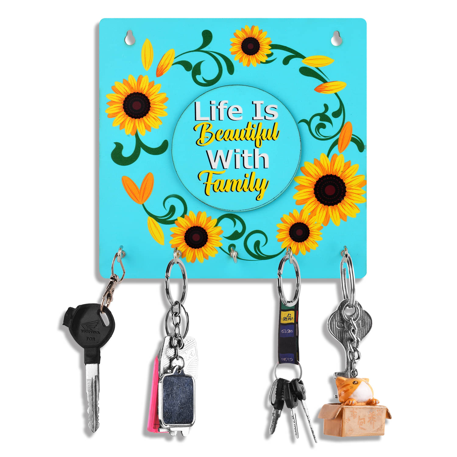    			Suveharts Beige Wood Key Holder - Pack of 1