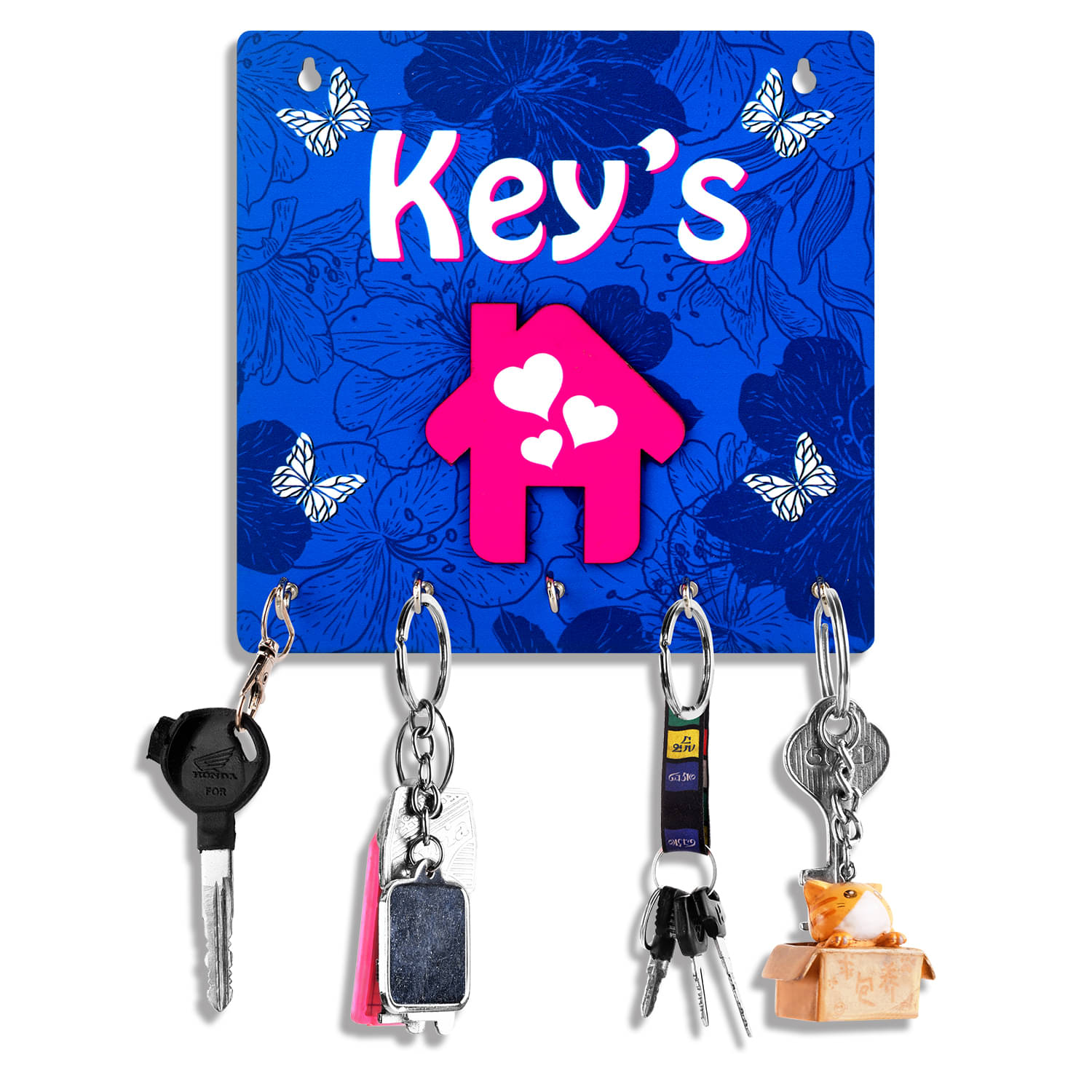     			Suveharts Blue Wood Key Holder - Pack of 1