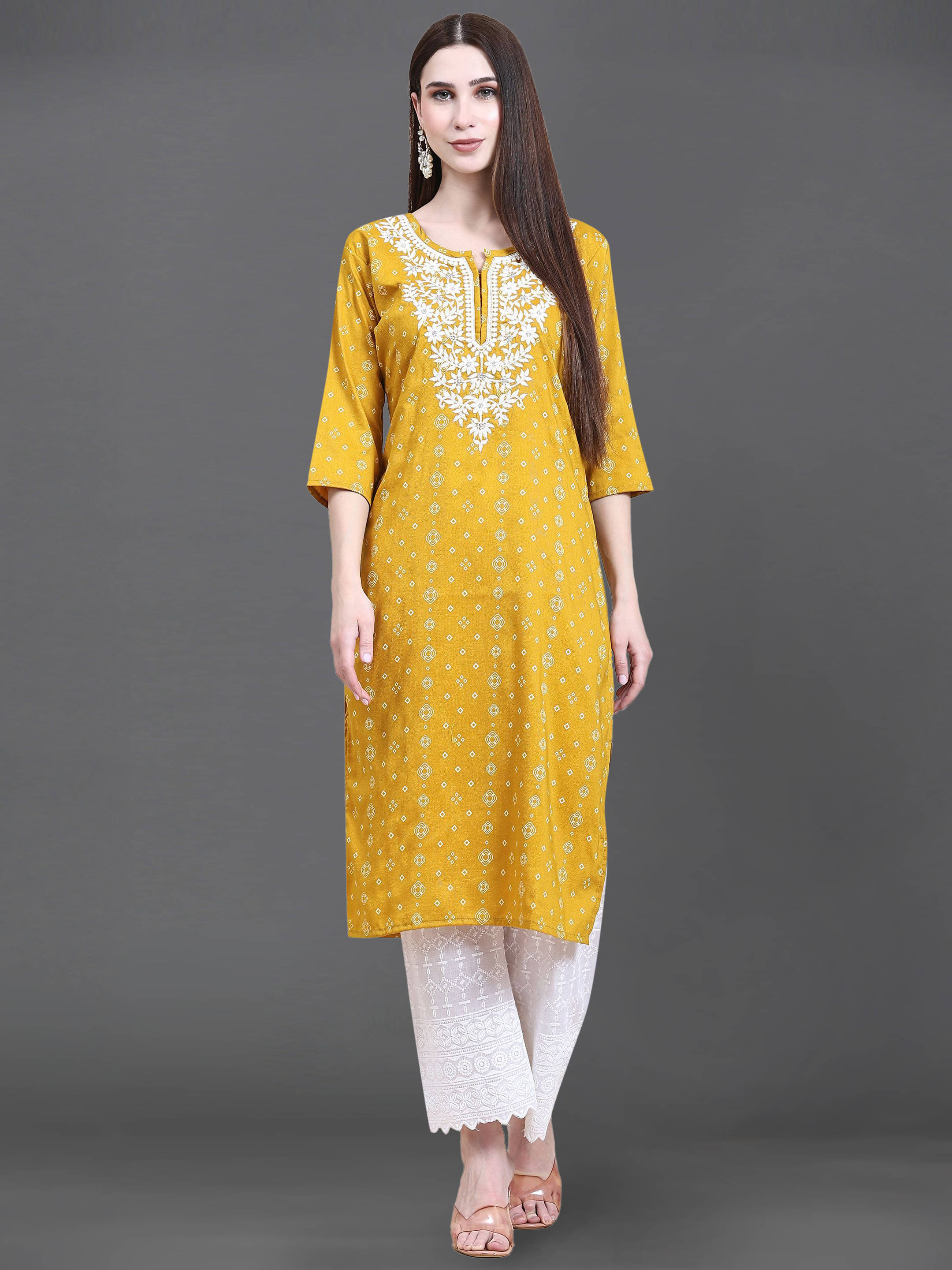 UB WOLF - Mustard Cotton Women's Straight Kurti ( Pack of 1 ) UB WOLF - Mustard Cotton Women's Straight Kurti ( Pack of 1 )