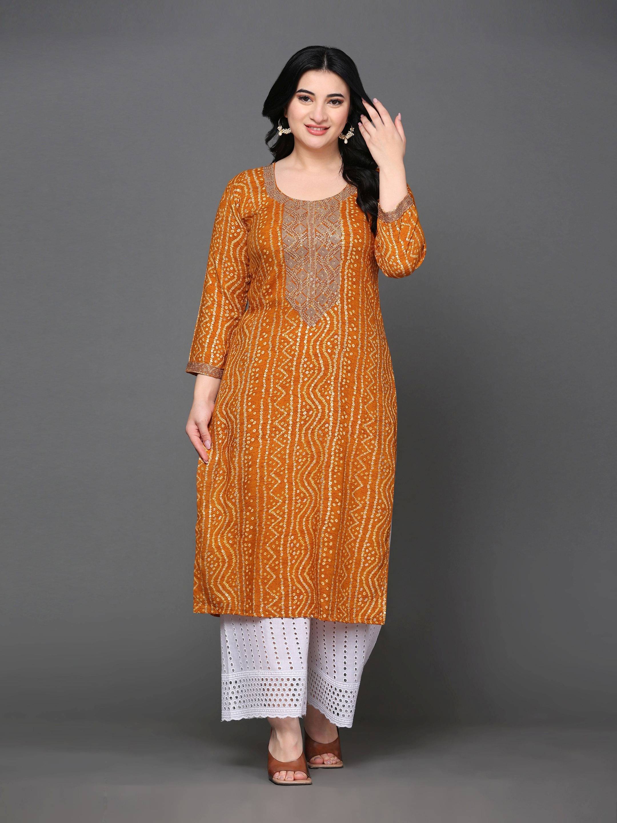 UB WOLF - Orange Rayon Women's Straight Kurti ( Pack of 1 ) UB WOLF - Orange Rayon Women's Straight Kurti ( Pack of 1 )