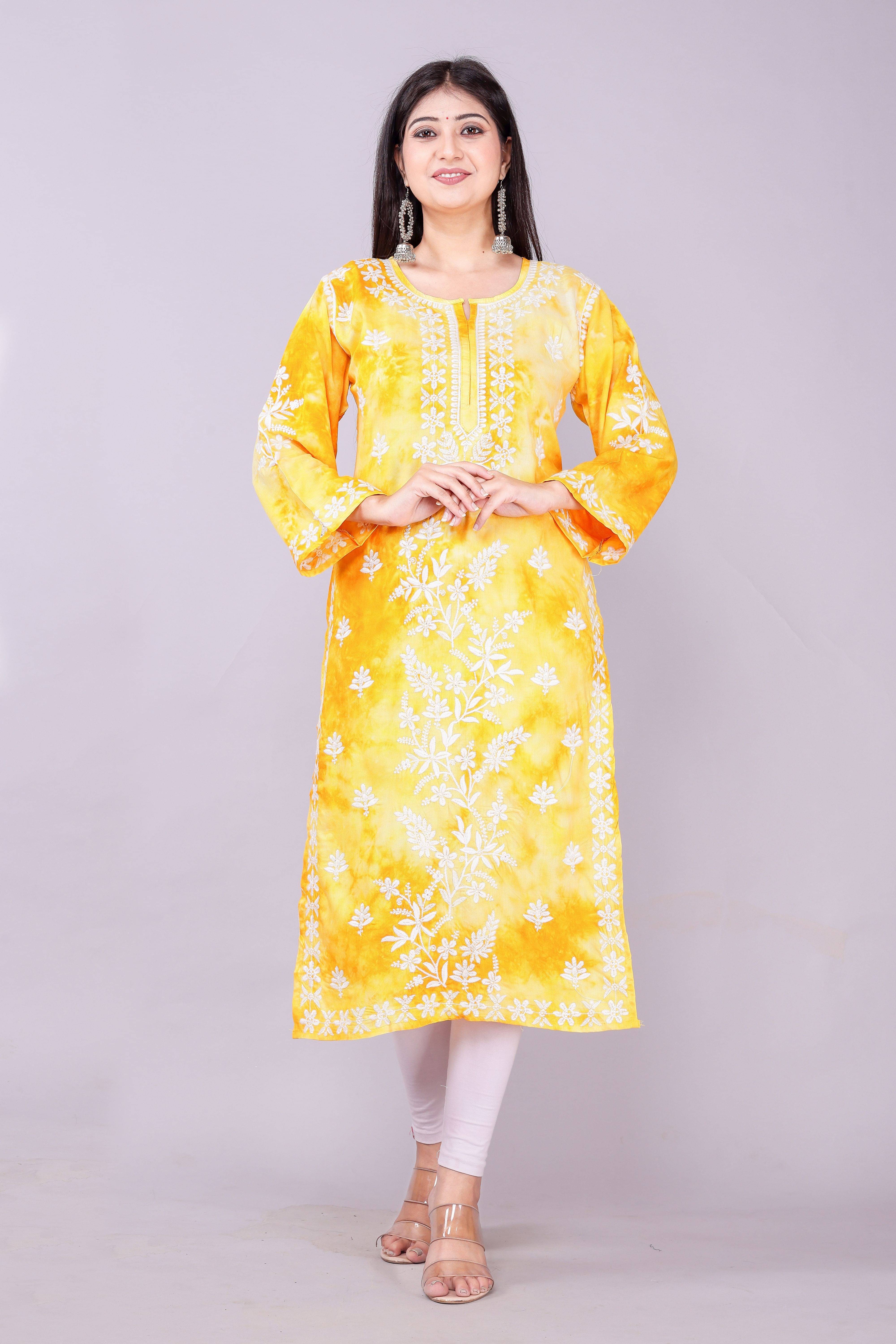 UB WOLF - Yellow Cotton Women's A-line Kurti ( Pack of 1 ) UB WOLF - Yellow Cotton Women's A-line Kurti ( Pack of 1 )