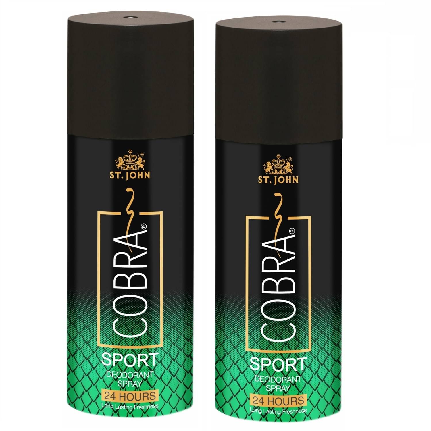 ST.JOHN Cobra Sport Deodorant Spray for Men 150ml Each (300ml) Pack of 2 ST.JOHN Cobra Sport Deodorant Spray for Men 150ml Each (300ml) Pack of 2