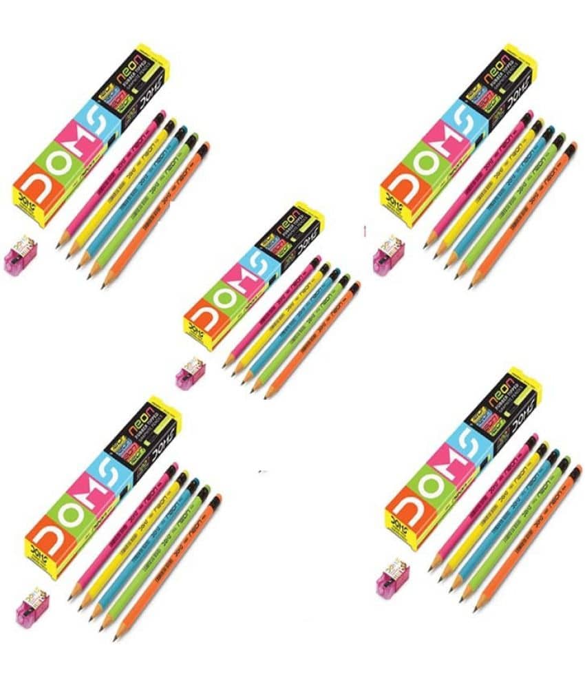 DOMS RUBBER TIPPED PENCIL WITH SHARPENER *PACK OF 50 PENCILS WITH 5 SHARPENERS* () - Stationery | Buy online on ZillyBuy