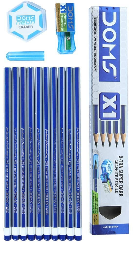 DOMS X1 X-Tra Super Dark Pencils (Pack of 10 x 5 Set) () - Stationery | Buy online on ZillyBuy