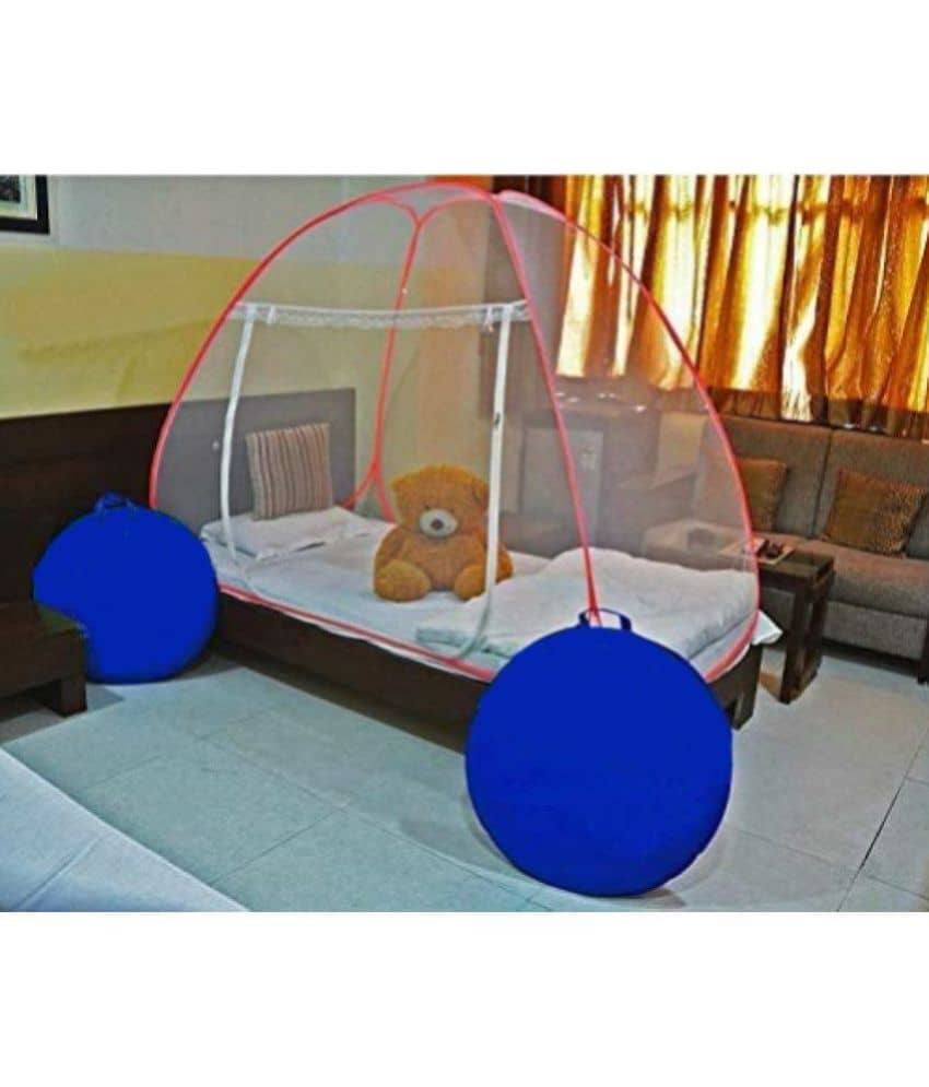 Evafly - Red Polycotton Foldable Mosquito Net, Machardani ( Pack of 1 )