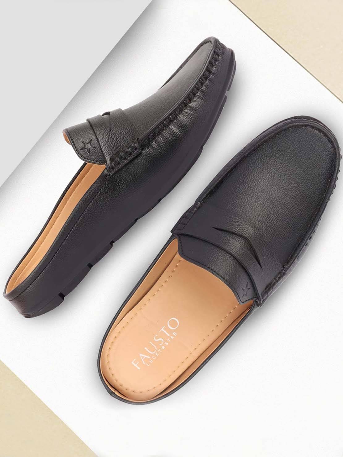     			Fausto - Black Men's Slip-on Shoes