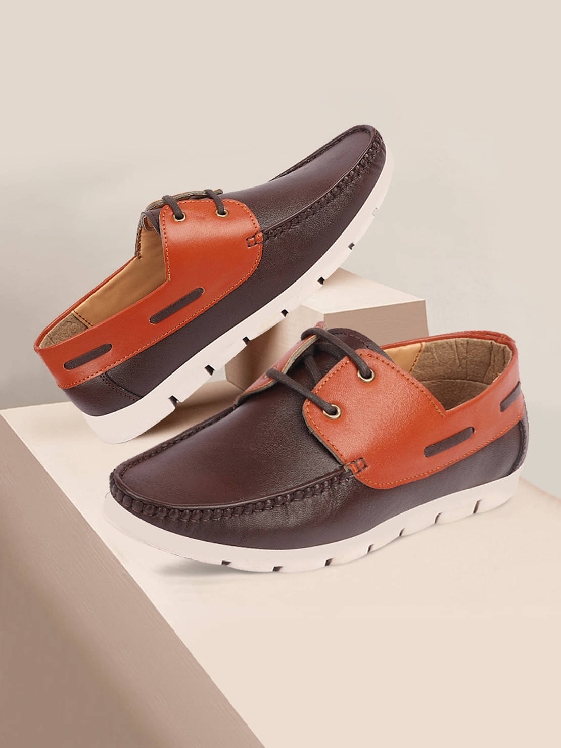     			Fausto - Brown Men's Boat Shoes