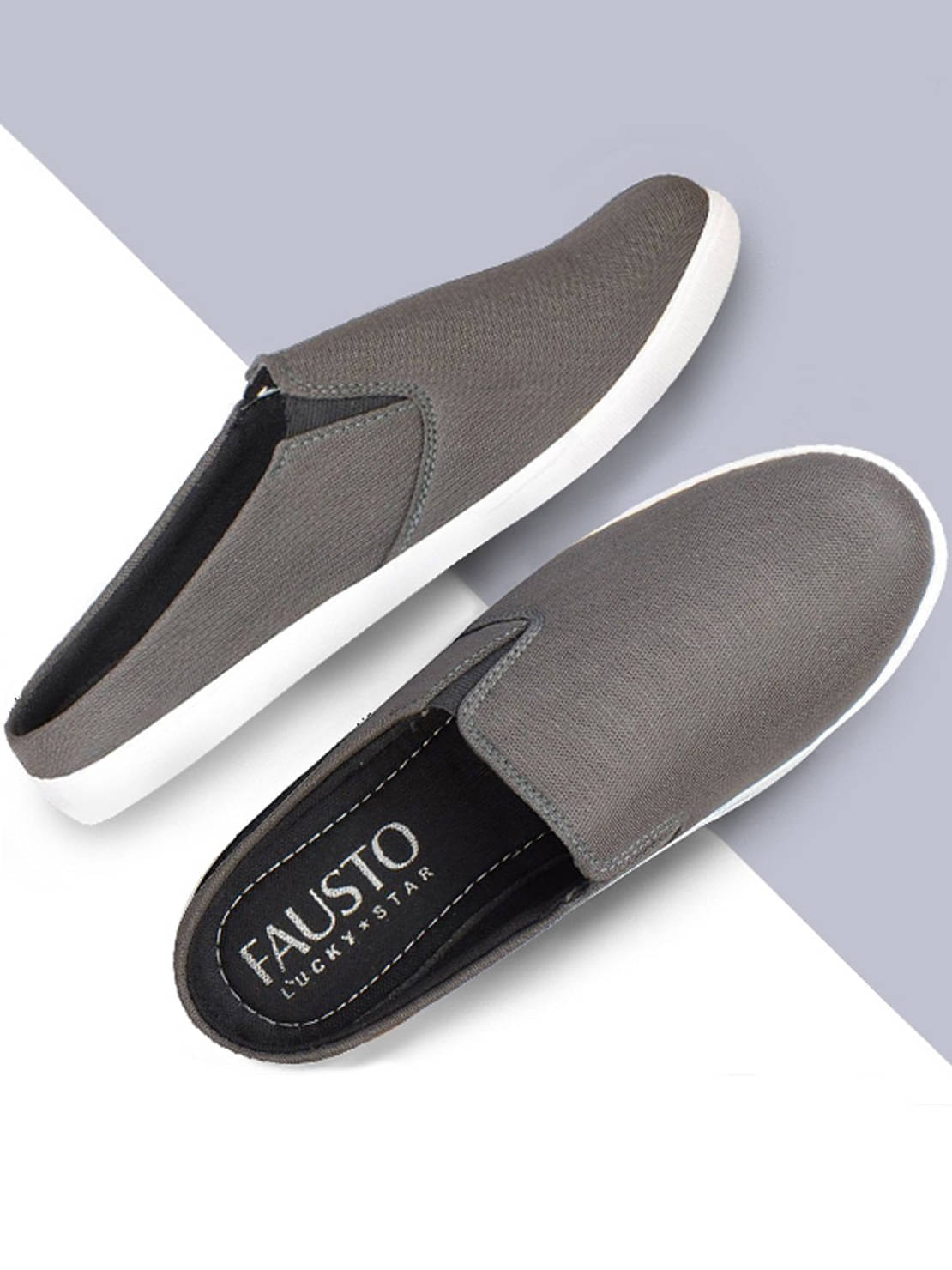 Fausto - Light Grey Men's Slip-on Shoes Fausto - Light Grey Men's Slip-on Shoes