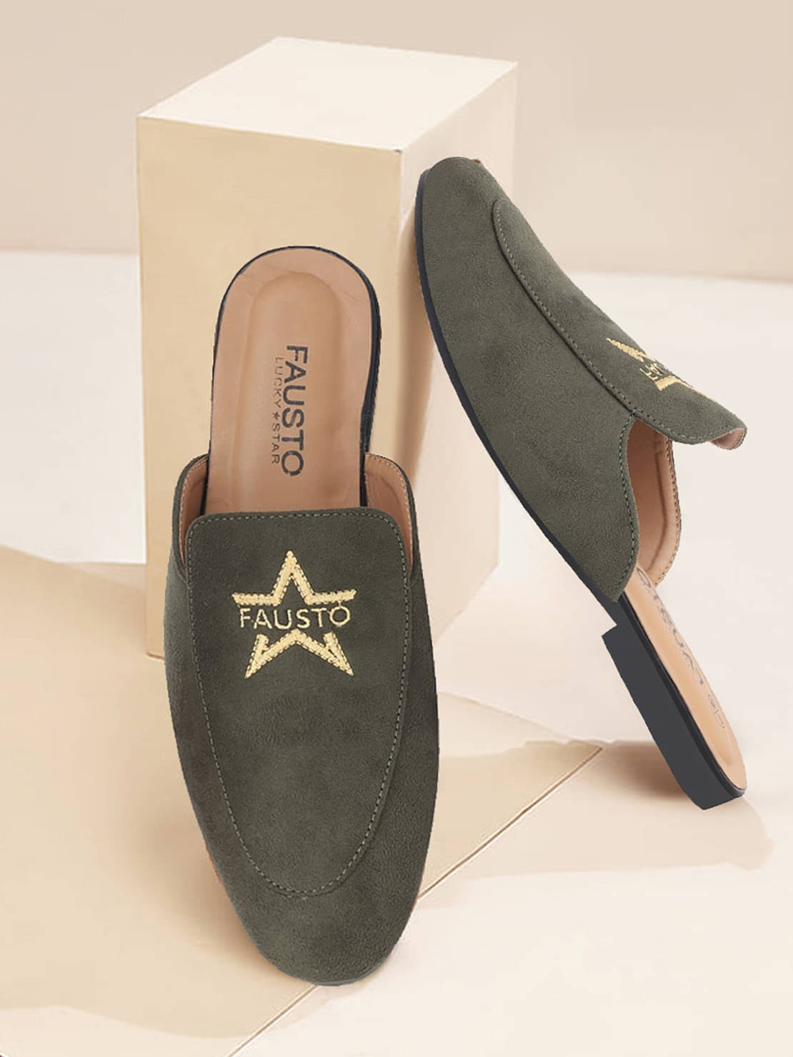     			Fausto - Olive Men's Slip-on Shoes