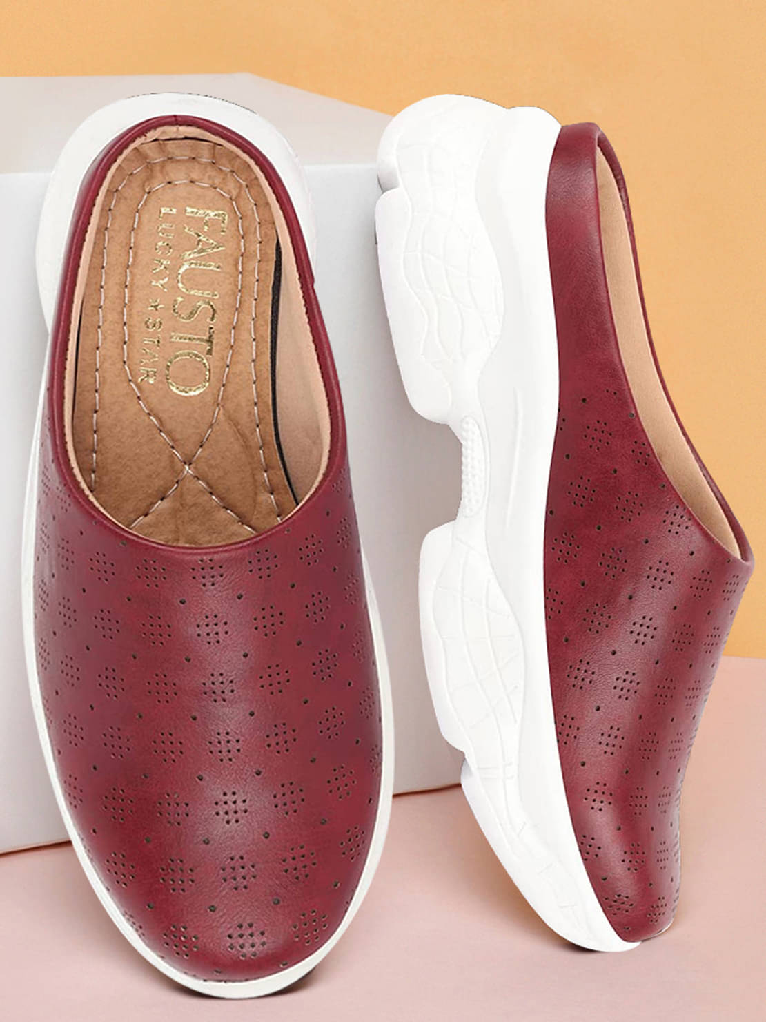     			Fausto - Red Women's Slip On