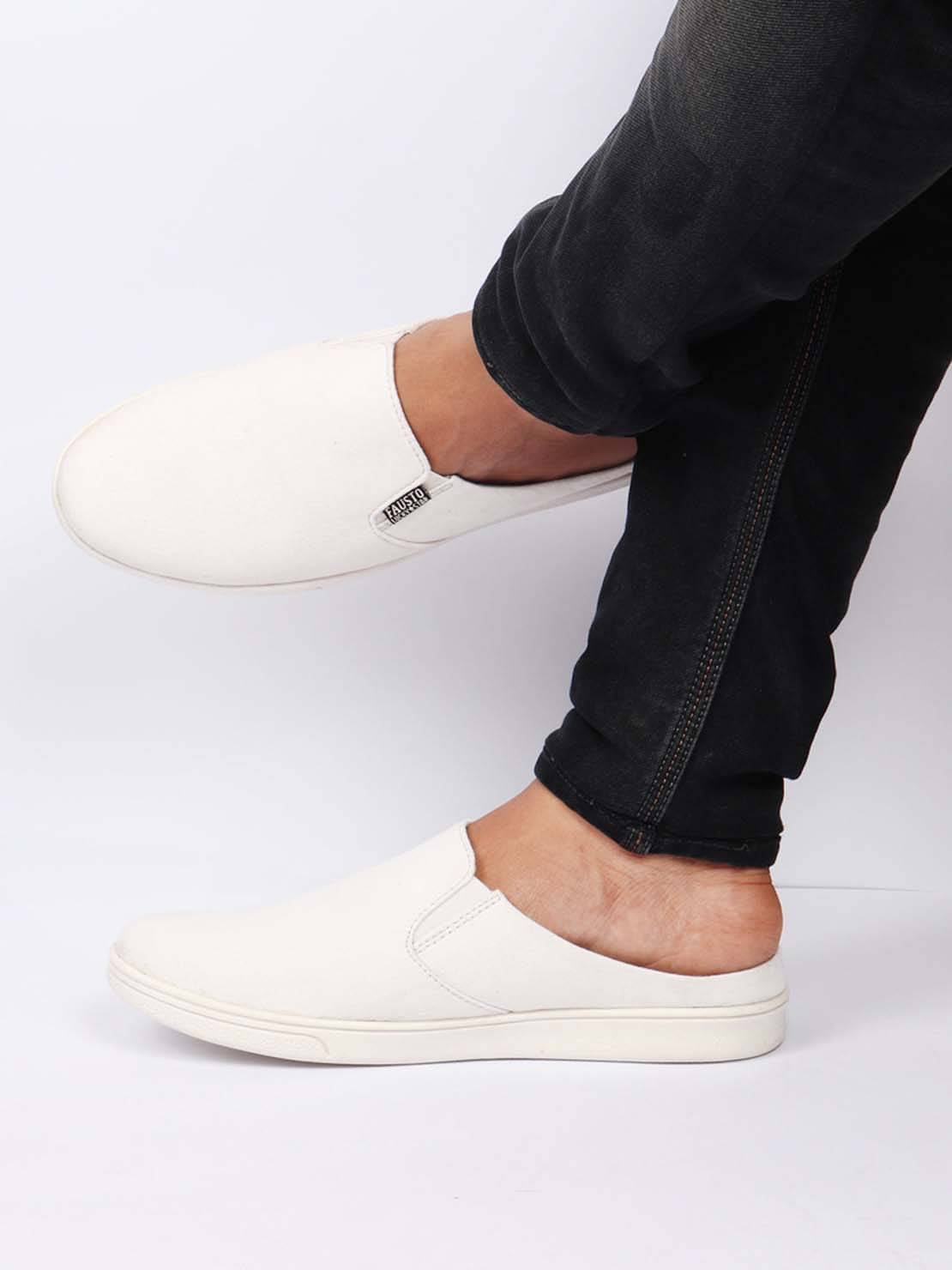 Fausto - White Men's Slip-on Shoes     			Fausto - White Men's Slip-on Shoes