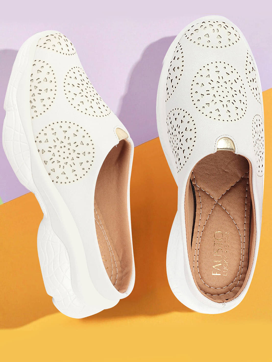 Fausto - White Women's Slip On     			Fausto - White Women's Slip On