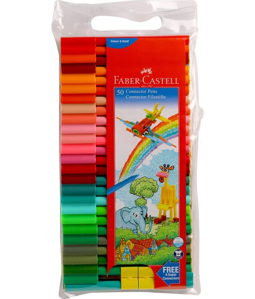 FABER-CASTELL Connector Pens (Set of 50, Asssorted)