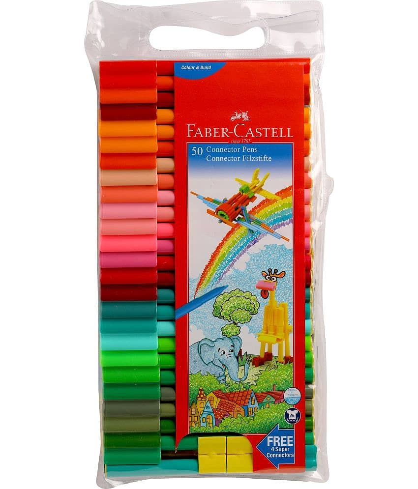 FABER-CASTELL Connector Pens (Set of 50, Asssorted) - Stationery | Buy online on ZillyBuy