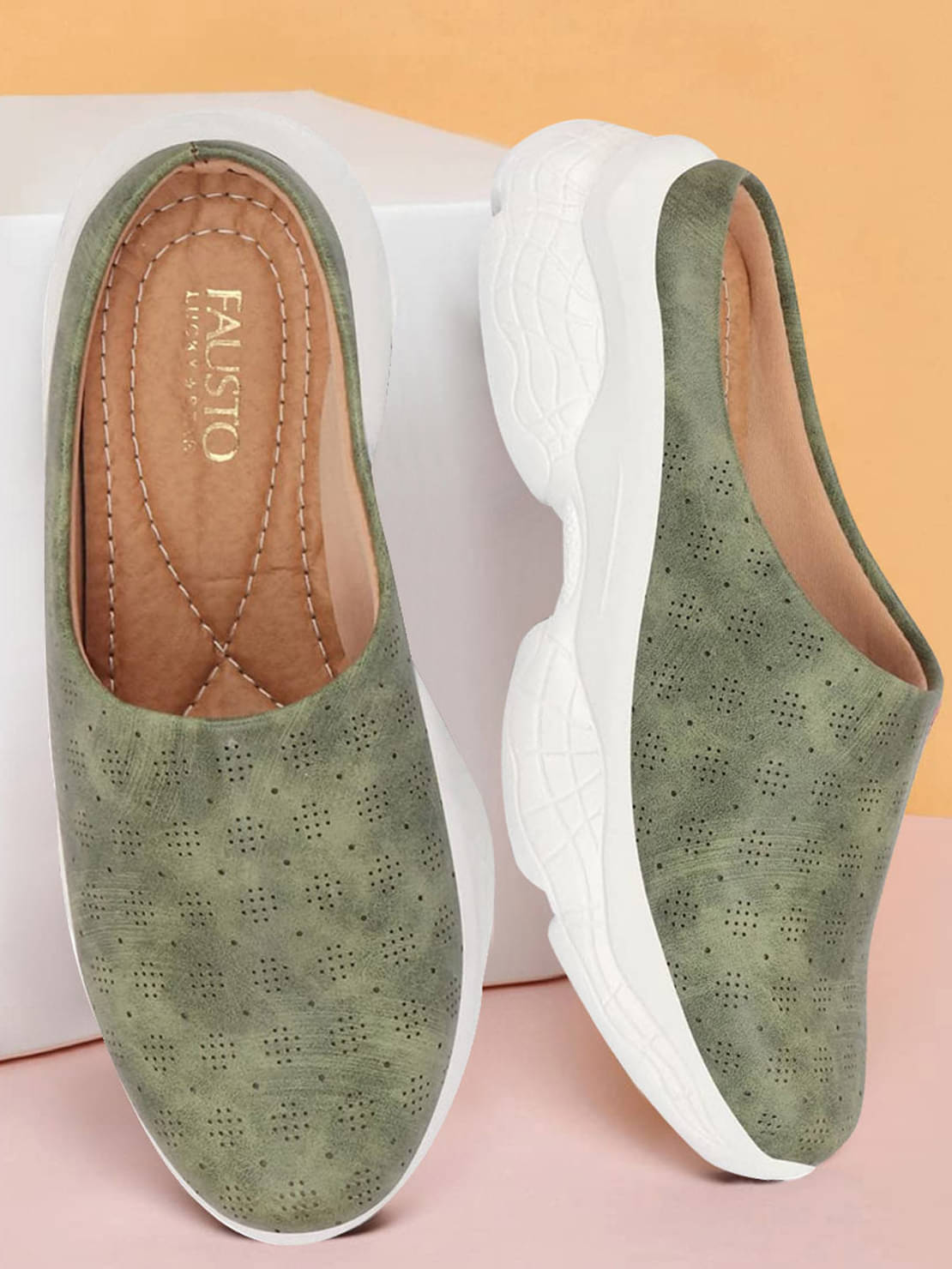    			Fausto - Olive Women's Slip On