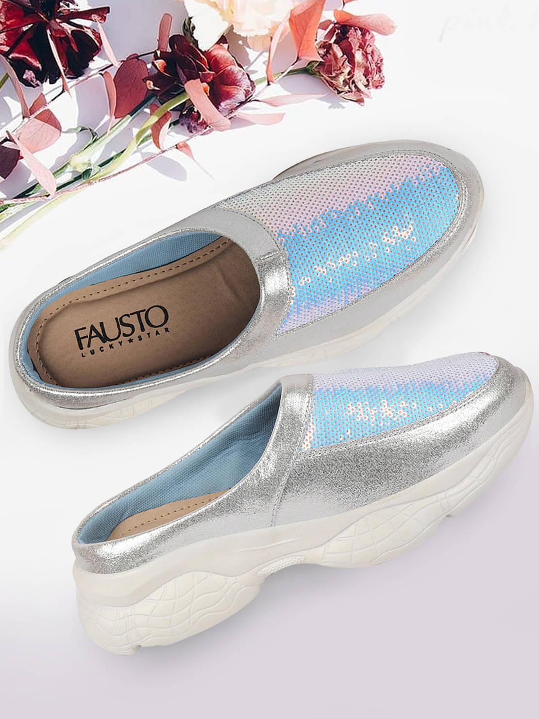     			Fausto - Silver Women's Sneakers