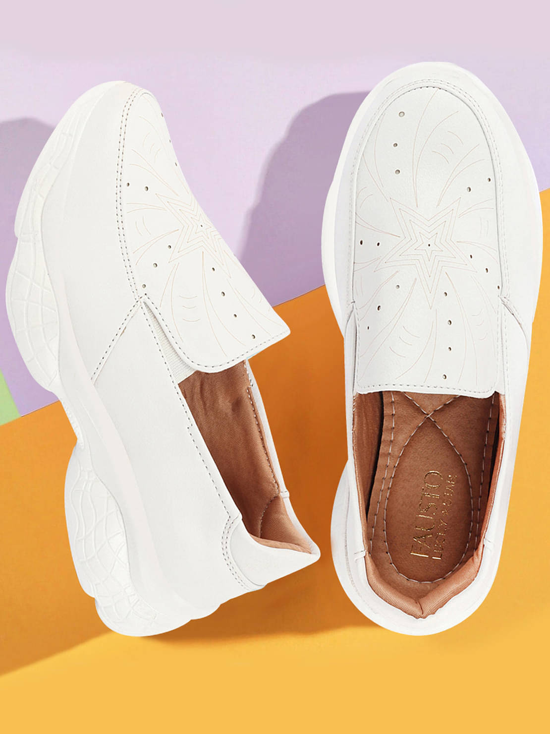     			Fausto - White Women's Sneakers