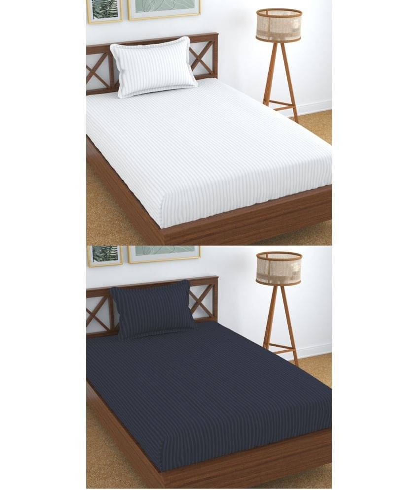     			Homefab India Cotton Single Bedsheet ( Grey )