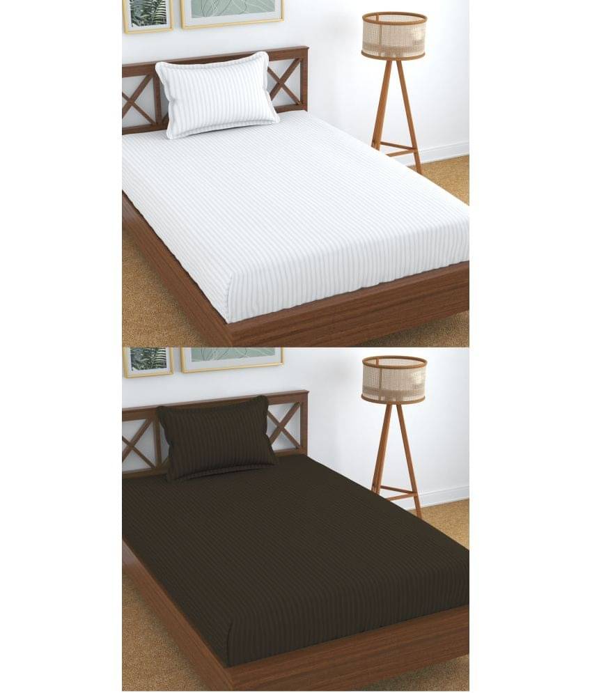 Homefab India Cotton Single Bedsheet ( Brown )     			Homefab India Cotton Single Bedsheet ( Brown )