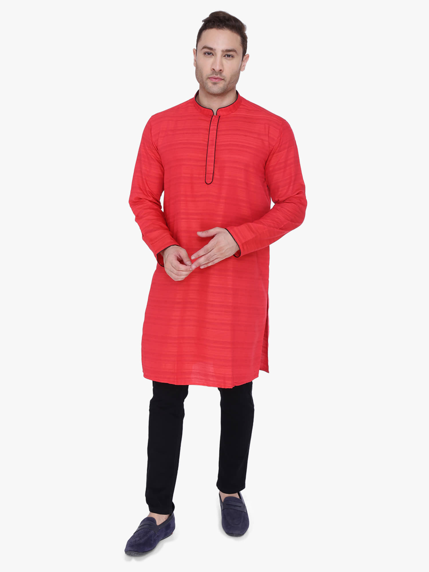 Kuons Avenue - Maroon Cotton Men's Regular Kurta ( Pack of 1 ) - Kurtas & Kurta Sets | Buy online on ZillyBuy