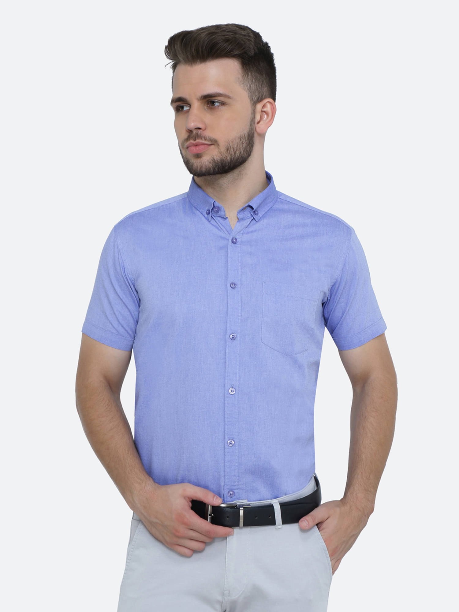 Kuons Avenue - Navy Blue 100% Cotton Regular Fit Men's Casual Shirt ( Pack of 1 ) Kuons Avenue - Navy Blue 100% Cotton Regular Fit Men's Casual Shirt ( Pack of 1 )