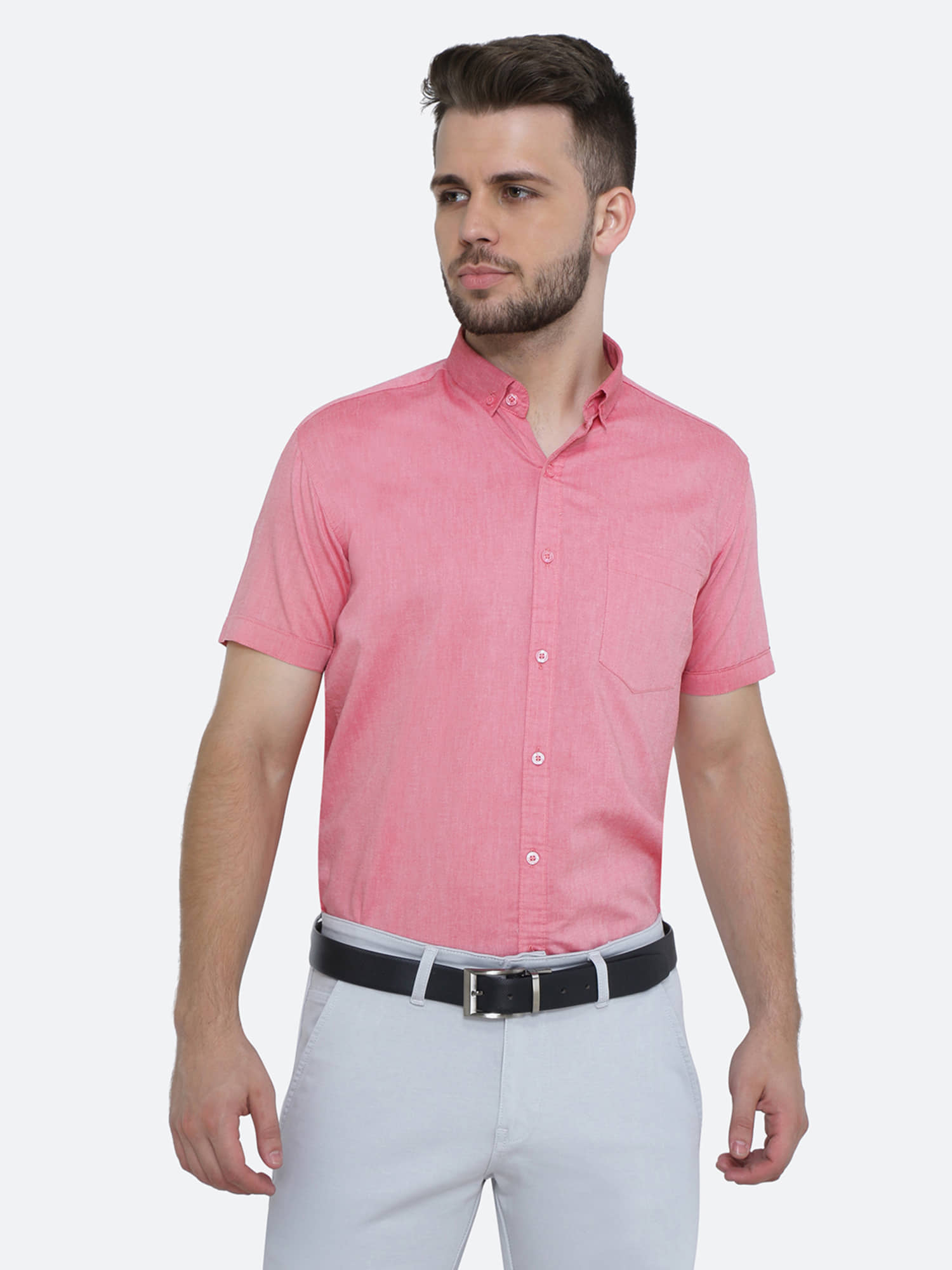 Kuons Avenue - Light Blue Cotton Blend Slim Fit Men's Casual Shirt ( Pack of 1 )
